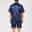 Men's Sleepwear Pajama Set Silk Pajama Pajama Top and Shorts 1 set Plain Fashion Comfort Home Bed Faux Silk Comfort Lapel Short Sleeve Shorts Button Spring Summer Black Blue
