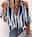 Women's Shirt Blouse Dressy Tops Basic Print Quarter Zip Half Sleeve Regular Tops V Neck Half Zip Casual Black White Royal Blue Blue Orange