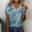 Women's T Shirt Basic Graphic Regular Tops Short Sleeve V Neck Buttons Cut Out Print Regular Fit Daily Weekend Blue Green Khaki