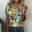 Women's T Shirt Basic Graphic Regular Tops Short Sleeve V Neck Buttons Cut Out Print Regular Fit Daily Weekend Blue Green Khaki