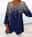 Women's Plus Size T shirt Tee Color Block Print Daily Going out Weekend Hawaiian Tunic Long Sleeve V Neck Navy Blue Fall Winter