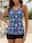 Women's Swimwear Tankini 2 Piece Boy Leg Swimsuit Backless High Waist Vacation Beach Wear Floral V Neck Sleeveless Bathing Suits