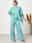 Women's Elegant Vintage Pants Sets Wide Leg Pants Half Sleeve Crew Neck Solid Color Plain Layered Work Daily Jade Summer Loose Fit