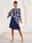 Women's Wedding Guest Dress A Line Dress Elegant Floral Midi Dress Chiffon Flared Sleeve Crew Neck Patchwork Regular Fit Wedding Guest Cocktail Party Blue Summer