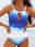 Women's Swimwear Tankini 2 Piece Swimsuit Backless High Waisted Tropical Beach Wear Ombre Tie Dye Crew Neck Sleeveless Bathing Suits