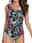 Women's Swimwear One Piece Swimsuit Backless Patchwork Elegant Tropical Floral Graphic Off Shoulder Sleeveless Bathing Suits