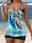 Women's Swimwear Tankini 2 Piece Boy Leg Swimsuit Backless Vacation Beach Wear Graphic U Neck Sleeveless Bathing Suits