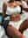 Women's Swimwear Bikini 2 Piece Cheeky Swimsuit Backless Slim Vacation Beach Wear Solid Color U Neck Sleeveless Bathing Suits