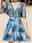 Women's Swimwear One Piece Monokini Swim Dress Swimsuit Backless Tummy Control High Waist Slim Vacation Beach Wear Leaves Halter Neck Short Sleeves Bathing Suits