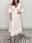 Women's Long Dress Maxi Dress Casual Dress Summer Dress Plain Fashion Casual Vacation Daily Holiday Ruffle Hollow Out 3/4 Length Sleeve V Neck Dress Regular Fit White Navy Blue Summer Spring S M L XL