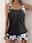 Women's Swimwear Tankini 2 Piece Boy Leg Swimsuit Backless High Waist Vacation Beach Wear Floral U Neck Sleeveless Bathing Suits