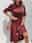 Women's Casual Dress Midi Dress Ruffle Casual Stand Collar Half Sleeve Black Wine Green Color