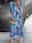 Women's A Line Dress Elegant Formal Floral Long Dress Maxi Dress Half Sleeve V Neck Ruffle Layered Print Regular Fit Date Blue Summer