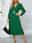 Women's Casual Dress Midi Dress Belted Casual V Neck Long Sleeve Black Green Color