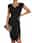 Women's Work Dress Shift Dress Sheath Dress Elegant Office Daily Midi Dress Ruffle Patchwork V Neck Short Sleeve Plain Regular Fit Black Summer Spring S M L XL 2XL