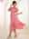 Women's Chiffon Floral Leaf Tie Neck Maxi Dress Short Sleeve Summer