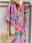 Women's Shift Dress Floral Paisley Print Split Neck Midi Dress Daily Date Half Sleeve Summer Spring