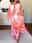 Women's Floral Lace up Print Off Shoulder Long Dress Maxi Dress Daily Vacation Long Sleeve Summer Spring