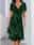 Women's A-Line V-Neck Dress Short Sleeve Abstract Line Print Sparkling Waist-Cinched Flared Skirt Green Cocktail Party Workwear Spring Summer Multiple Sizes