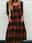 Women's Midi Dress Plaid Square Neckline Three-Quarter Sleeve A-line Red Green Yellow Black Casual to Dressy Fall Winter Regular Fit Clothing Apparel