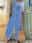 Women's Normal Jumpsuit Boho Striped Long Sleeve Wide Leg V Neck Print Vacation Regular Fit Blue All Seasons