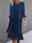 Women's Wedding Guest Cocktail Dress Chiffon Daily Fashion Patchwork Sequin Casual   Elegant Two Piece Dress Set Fall Winter Midi Dress Crew Neck 3/4 Length Sleeve Plain Navy Blue