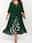Women's Plus Size Curve Work Dress Floral V Neck Ruched 3/4 Length Sleeve Spring Summer Work Elegant Midi Dress  Layered Formal Vacation Dress