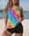 Women's Swimwear Tankini 2 Piece Boy Leg Swimsuit Backless Vacation Beach Wear Ombre U Neck Sleeveless Bathing Suits
