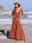 Women's Casual Dress Elegant Casual Carnival Plain Maxi Dress Short Sleeve V Neck Patchwork Tassel Tie Regular Fit Home Work Daily Brown Summer Spring Fall Winter