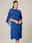 Women's Plus Size Wedding Guest Cocktail Dress Set Chiffon Ruffle Boat Neck Sleeveless Midi Dress Party Elegant Royal Blue Summer
