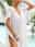 Women's Swimwear Cover Up Swim Dress Swimsuit Cut Out Vacation Beach Wear Solid Color V Neck Short Sleeves Bathing Suits