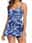 Women's Swimwear Tankini 2 Piece Boy Leg Swimsuit Backless High Waist Vacation Beach Wear Leaves V Neck Sleeveless Bathing Suits