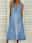 Women's Denim Dress Midi Dress Denim Patchwork Date Vacation Streetwear Basic V Neck Sleeveless Blue Color