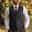 Brown Grey Men's Herringbone Tweed Vest Standard Fit Notch Single Breasted Five-buttons