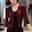 Women's Cardigan Crochet Button Pure Color Stylish Elegant Casual 3/4 Length Sleeve Sweater Cardigans V Neck Spring Summer Black Wine