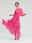 Pink Chiffon Wedding Guest/Party Solid Ruffle Sleeve Elegant Maxi Dress dress to impress 2024