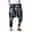 Men's Summer Pants Baggy Pants Beach Pants Harem Pants Boho Pants Drawstring Elastic Waist Drop Crotch Print Comfort Breathable Casual Daily Beach Hippie Yoga Black and Green Black / Red Micro-elastic