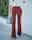 Women's Dress Pants Bootcut Corduroy Medium Waist Full Length claret