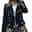 Women's Winter Coat Long Overcoat Floral Print Trench Coat Thermal Warm Pea Double Breasted Lapel Heated Coat Windproof Outerwear Long Sleeve Fall