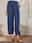 Women's Chinos Baggy Pants Cotton Linen Side Pockets Baggy Mid Waist Ankle-Length Navy Blue Summer