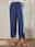 Women's Chinos Baggy Pants Cotton Linen Side Pockets Baggy Mid Waist Ankle-Length Navy Blue Summer