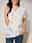 Women's T shirt Tee Henley Shirt Leaf Print Holiday Weekend Basic Short Sleeve V Neck White