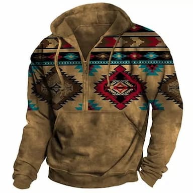 Men's Full Zip Hoodie Pullover Yellow Red Blue Brown Brown 2 Hooded Graphic Prints Zipper Print Casual Daily Sports 3D Print Streetwear Designer Basic Spring &  Fall Clothing Apparel Hoodies