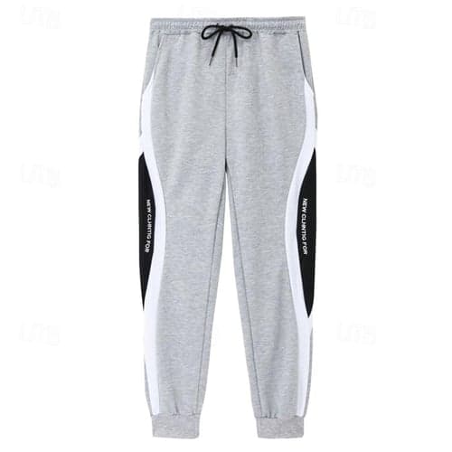 Men's Sweatpants Joggers Trousers Pocket Drawstring Color Block Comfort Casual Daily Holiday Sports Stylish Black Grey Micro-elastic