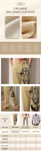 Men's Animal Lion Graphic Prints Linen Pants Trousers Summer Pants Mid Waist Streetwear Hawaiian Designer Casual Daily Holiday Drawstring Elastic Waist 3D Print Spring & Summer 3D Print Blue Green