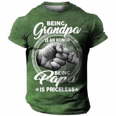 Men's Graphic Hand T shirt Papa T Shirt Short Sleeve T shirt 3D Print Crew Neck Shirt Vintage Fashion Designer Outdoor Daily Sports 1 2 3 Spring & Summer Clothing Apparel S M L XL 2XL 3XL