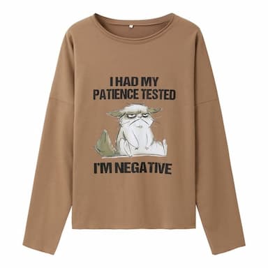 Women's Oversized Sweatshirt Pullover Cotton Blend Cat Sports Active Sports Streetwear I HAD MY PATIENCE TESTED Oversized Round Neck Long Sleeve Micro-elastic  Comfrt Breathable Soft Fabric