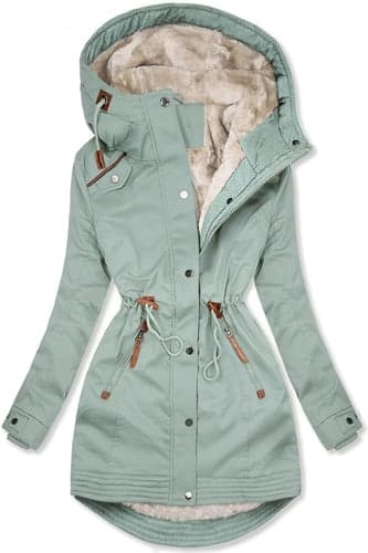Women's Winter Coat Winter Jacket Parka Windproof Warm Zipper Buttons Casual Street Style Plain Street Casual Daily Casual Daily Zipper Regular Hoodie Regular Fit Long Sleeve Outerwear Black Green