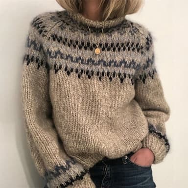 Women's Pullover Sweater Jumper Stylish Casual Soft Striped Maillard Crochet Turtleneck Knitted Long Sleeve Knit Outdoor Daily Going out Khaki Gray Fall Winter