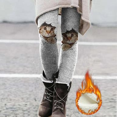 Women's Normal Tights Leggings Fashion Ankle-Length Mid Waist Paisley Cat Flower / Floral Print Tummy Control Butt Lift Comfort Micro-elastic Halloween Daily Black Gray Spring &  Fall Skinny